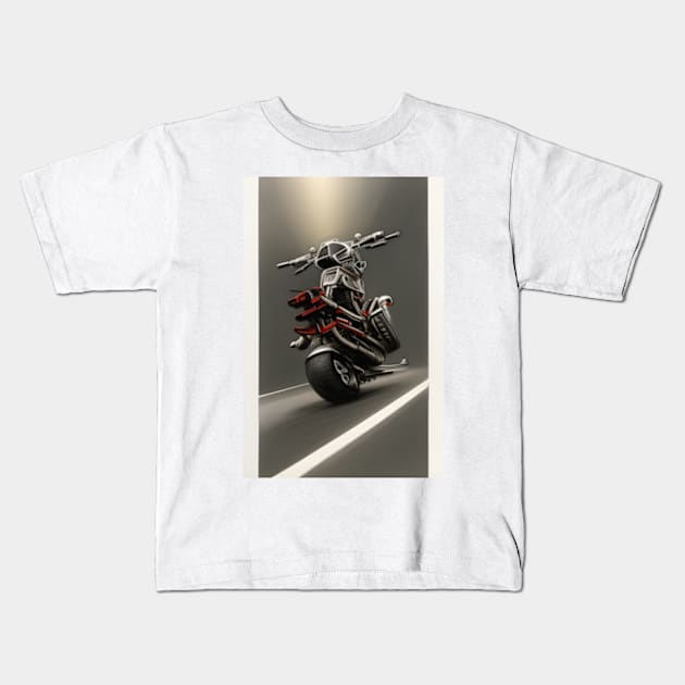 Moto chopper from the future №0025 Kids T-Shirt by Elba from Ukraine